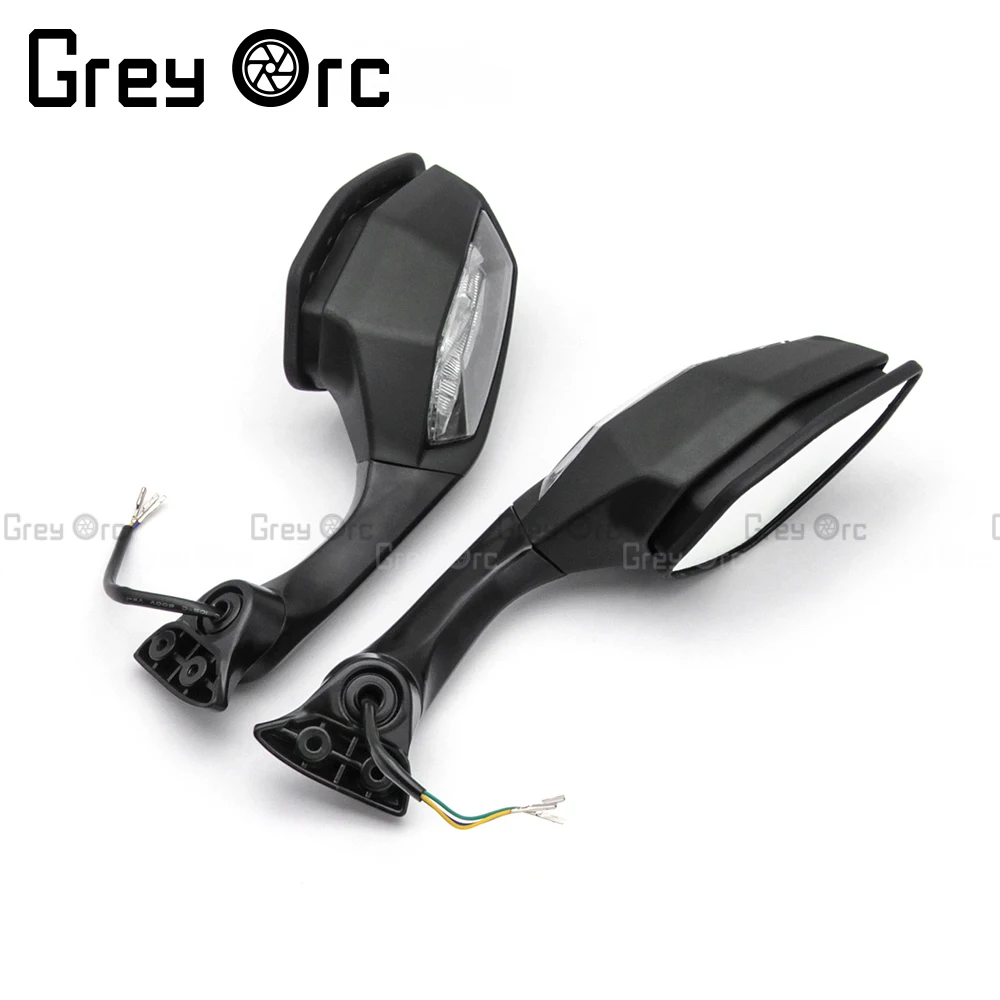 

Motorcycle ABS Rear View Side Mirrors LED Turn Signal For Yamaha YZF R6 17 - 19/R1 15 - 20 Accessories