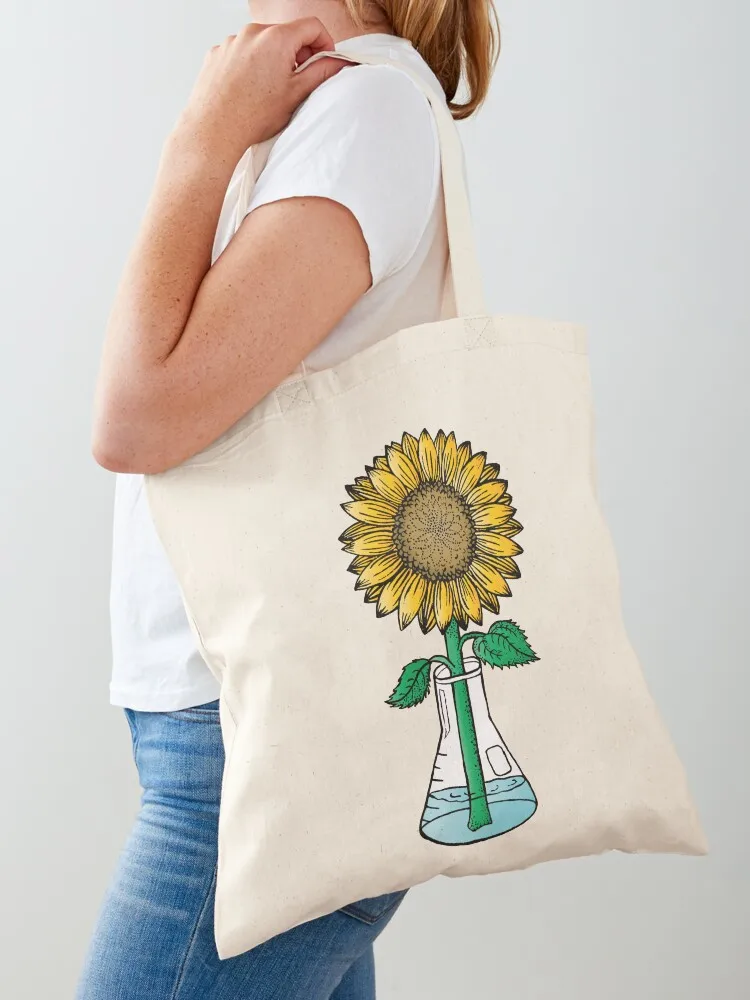 

Sunflower in Lab Flask Tote Bag Canvas shoulder bag Gift bags cute tote bag Gift