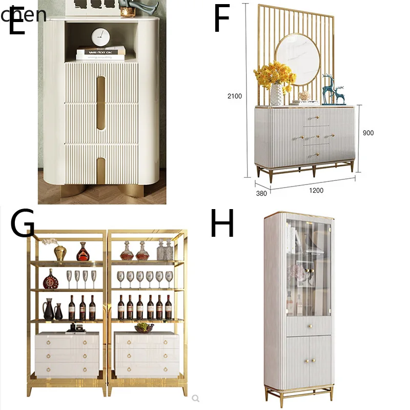HT Glass Wine Cabinet Wall-Mounted Living Room High-End Display Cabinet New Solid Wood Storage Display Side Cabinet