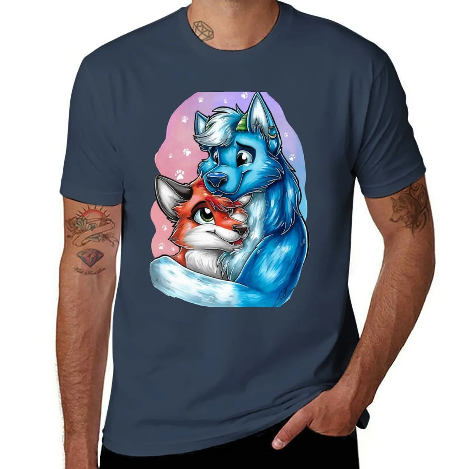 Lupus Vulpes et Love T-Shirt Work Utility Casual Tee Shirt