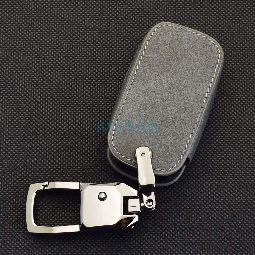 Graue Leder-Autoschlüsselhülle für StarLine E90 E60 E63 E93 E95 E66 E96 E65 E61 E91 Zwei-Wege-Auto-Alarmsystem LCD-Fernbedienung Fob-Hülle – Detail 6