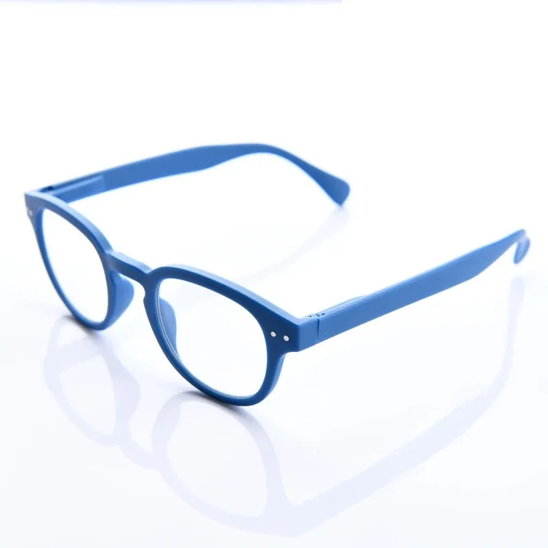 Trendige und modische Presbyopie-Brille mit Federscharnierbeinen, rundem Rahmen und HD-Gläsern, Dioptrien 0 bis +4,0 – Detail 10