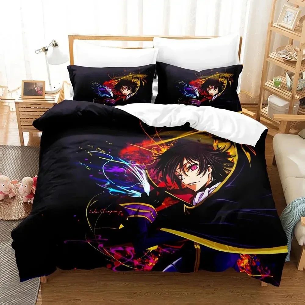 

Anime CODE GEASS Lelouch Bedding Set Duvet Cover Bed Set Quilt Cover Pillowcase Comforter king Queen Size Boys Adult Bedding Set