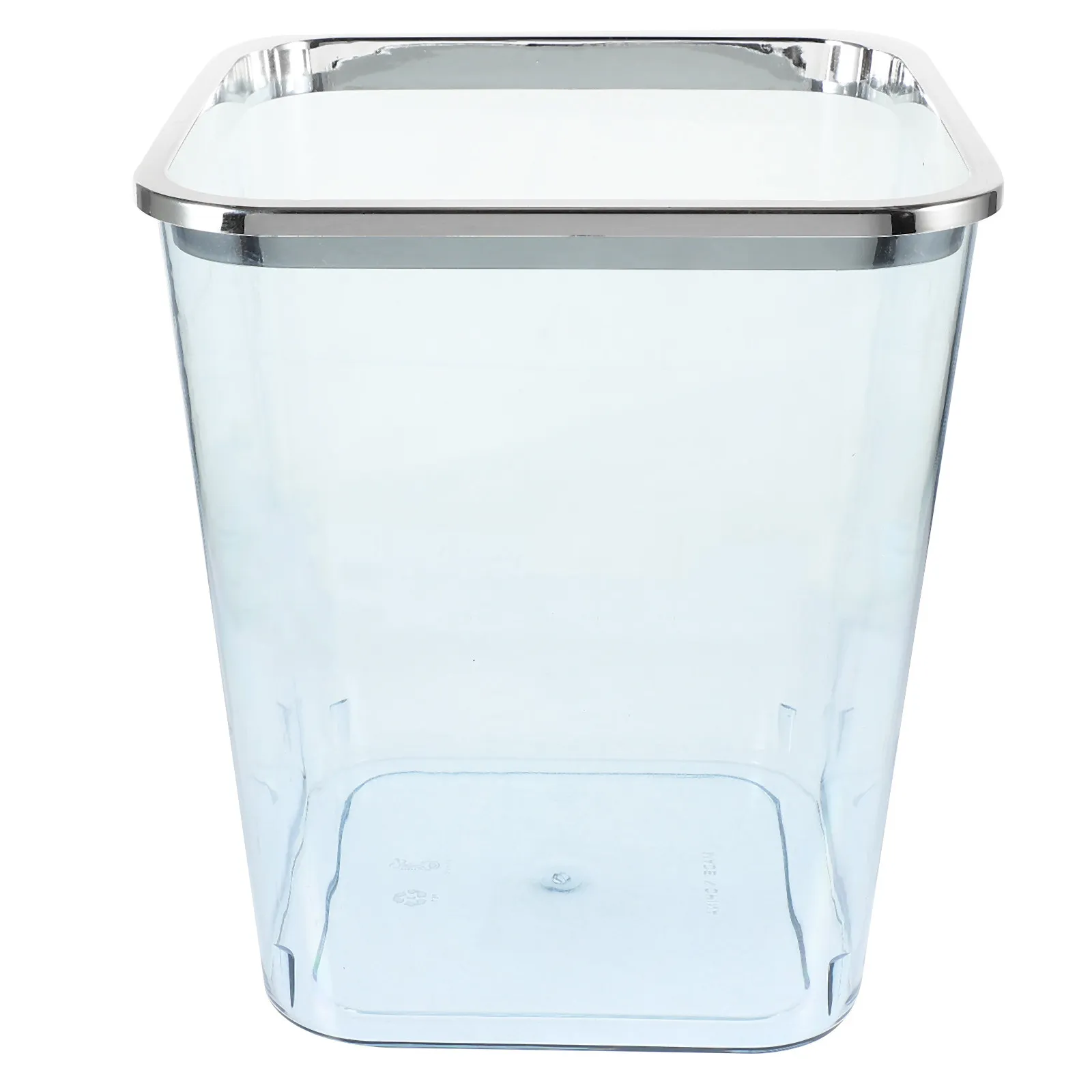 

Clear Garbage Can Large Capacity Electroplated Press Ring Trash Can Transparent Wastebasket Household Office Multi Function
