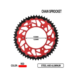 Rear Chain Sprocket 45T 47T 48T 49T 50T 51T 52T for Honda CR CRF XR CRM 125 150F 230F 230L 250 250X 250R 400 450R 450X 500 650R