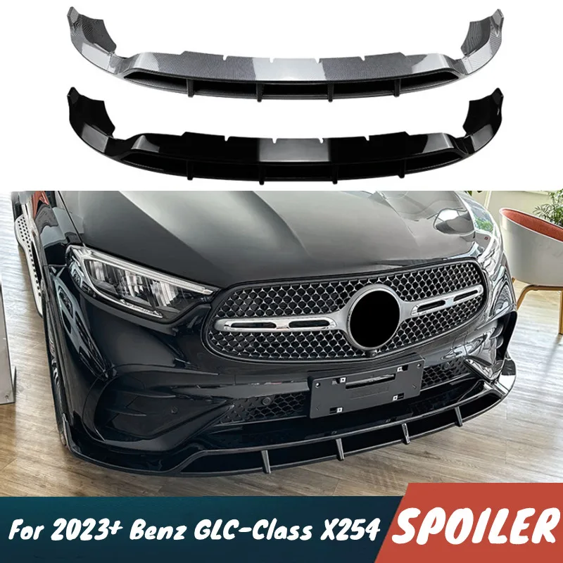 

For 2023+ Mercedes Benz GLC-Class X254 Car Front Bumper Lip Chin Spoiler Splitter Black Body Kit Exterior Tuning Accessories