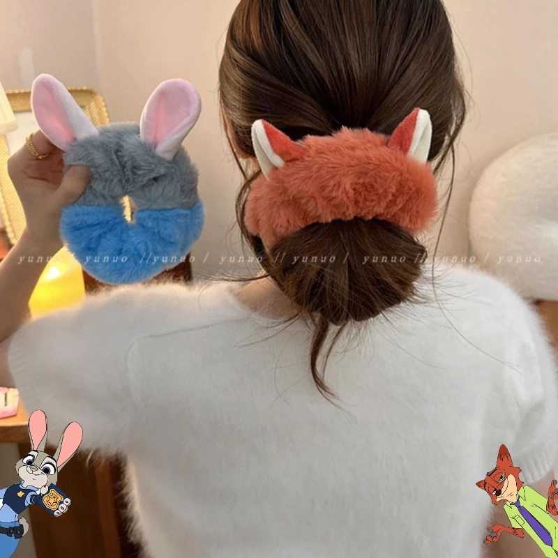 

Товары Disney Zootopia, милая плюшевая резинка для волос с героями мультфильмов, креативная кавайная повязка для волос для девочек, аксессуар для волос, Рождественский подарок