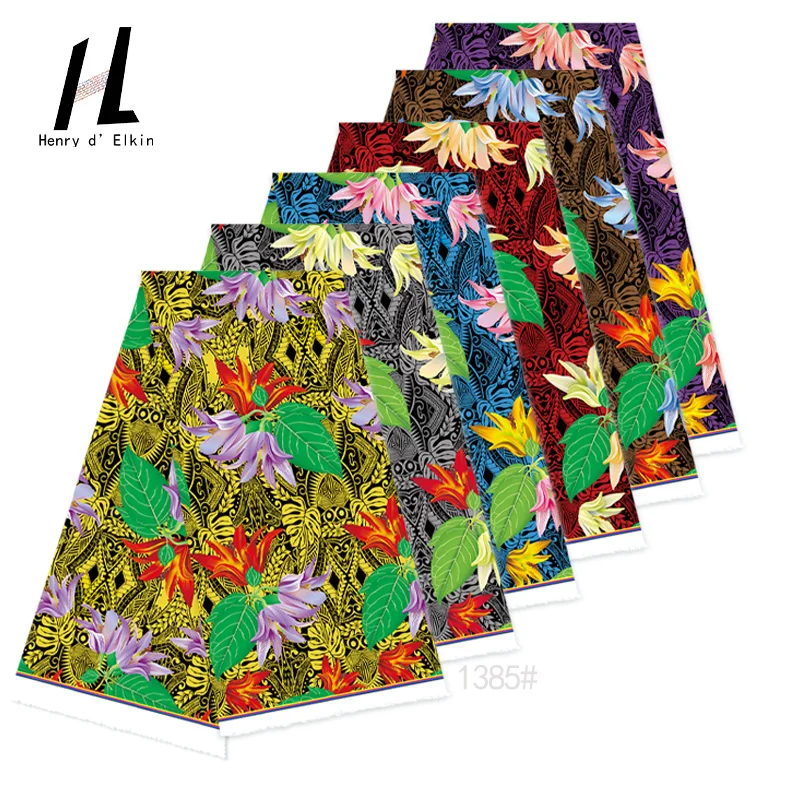 

High Quality Big Flower Print Design Polynesian Style Digital Print Polyester Skirts Fabric by the Yard