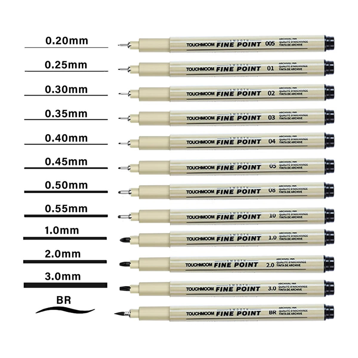 12 Arten schwarzer FineLiner-Stift zum Malen, Zeichnen, Zecken, Stifte, Skizzieren, Marker, wasserfest, für Schule, Studenten, Kunstbedarf,