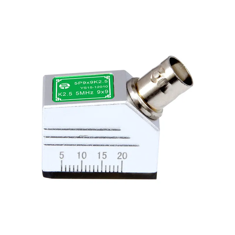 5MHz 9x9 K2 Ultrasonic Angle Beam Probe, Wear-Resistant Shear Wave Transducer for Flaw Detector