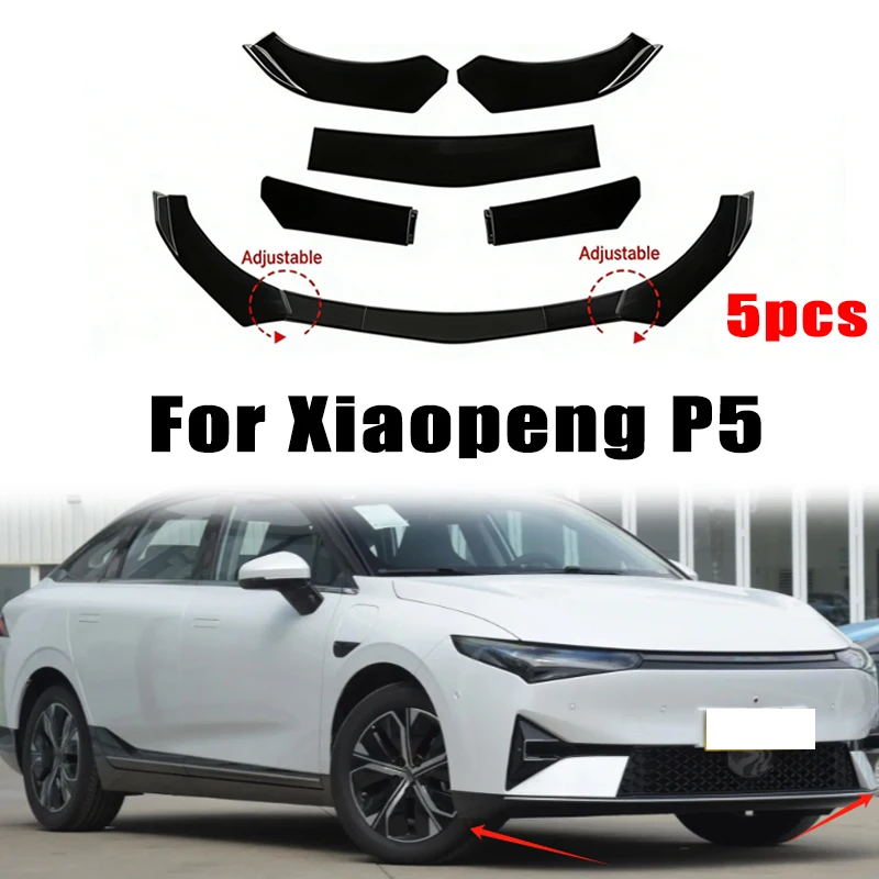 

5Pcs ABS Material Universal Car Front Bumper Separator Bumper Lip Body Kit Duck Lip Separator For Xiaopeng P5 Car Accessories