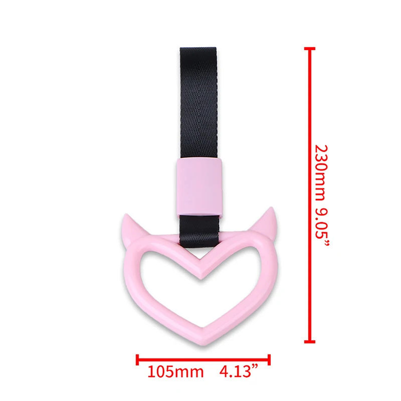 Colorful Car Tow Strap Tsurikawa Ring Heart JDM Train Bus Handle Hand Strap Styling Drift Charm Strap Auto Accessories