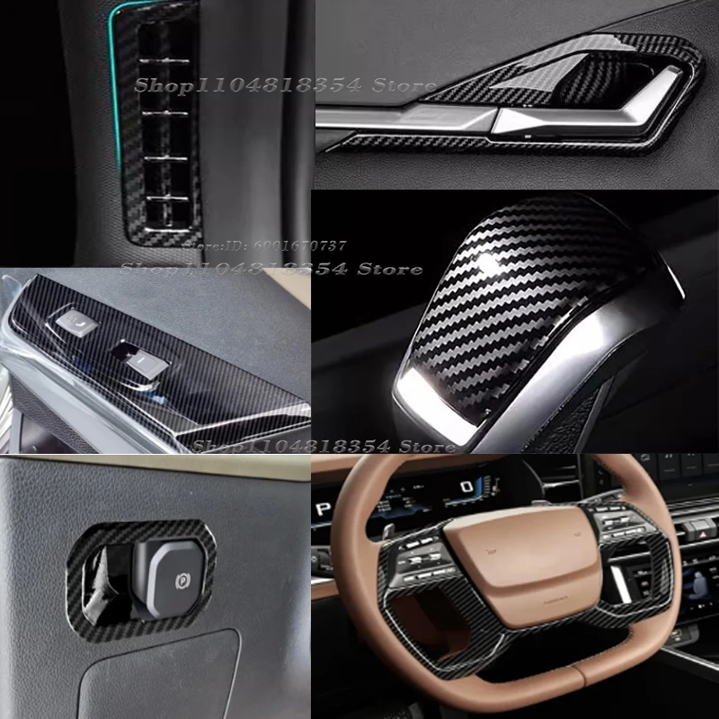 LHD for Ssangyong Torres 2022 2023 ABS Carbonfiber Window Switch Gear Shift Knob Air Vent Cover Trim Car Interior  Accessories