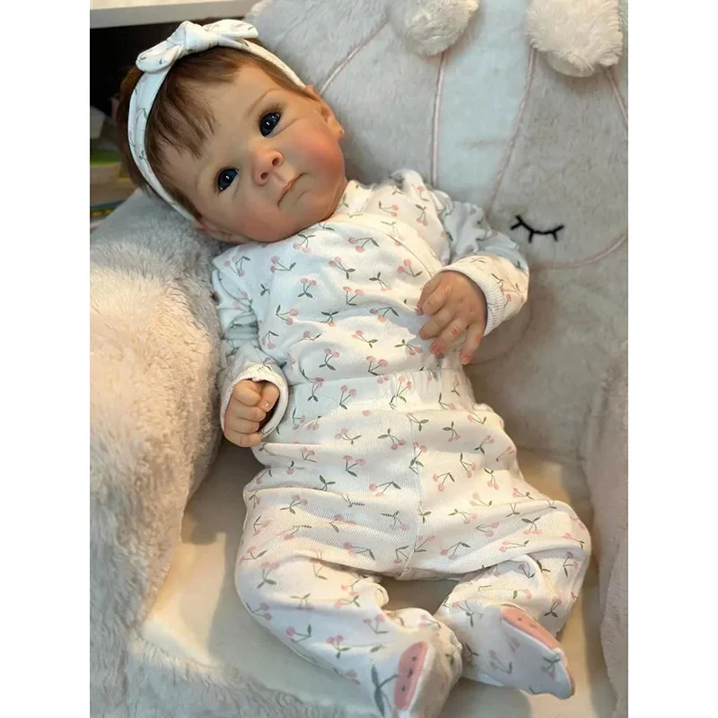 Bettie-Reborn Soft Touch Baby Cuddly Lifelike Baby, Nouveau-né, Corps entier, Couches, Peinture 3D, Peau avec racine de la main, Cheveux, 18 po