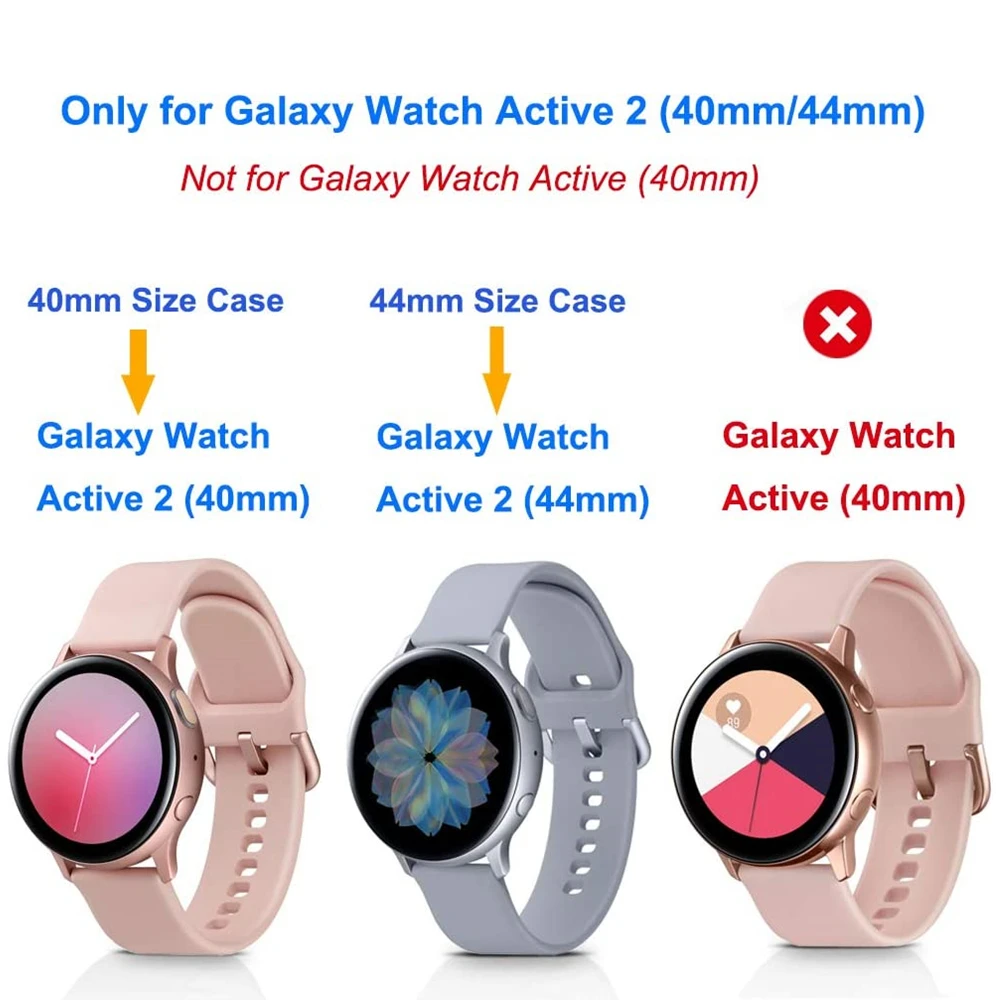 Screen Protector Case With Band For Samsung Galaxy Watch Active 2 40mm 44mm Bracelet Active2 Stainless Steel Strap And TPU Cover