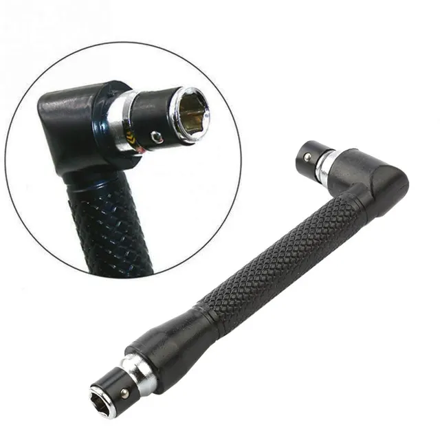 Mini klucz nasadowy z podwójnym zakończeniem 6.35mm pod kątem 90 ° wkrętak śrubokręt śrubokręt z uchwytem narzędzie użytkowe zestaw do konserwacji domu