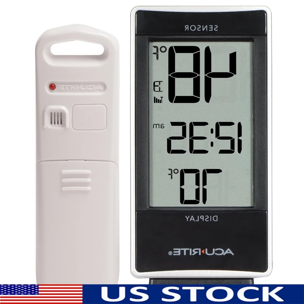 

Крытый и открытый термометр, беспроводной дисплей, часы с температурой, мониторинг нескольких местоположений, питание от батареи, атмосферостойкий датчик