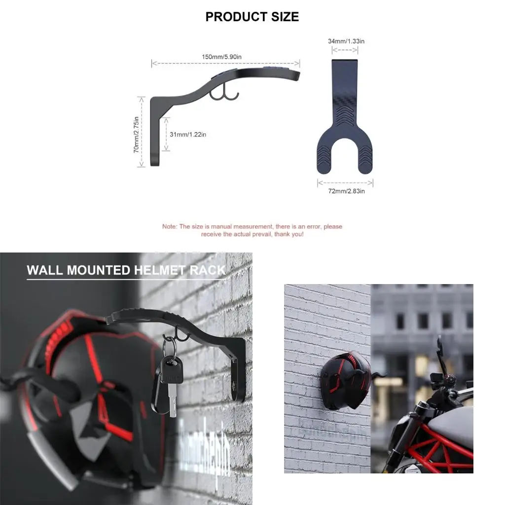 

Multipurpose Motorcycle Enthusiasts Helmets Home Luggage Jackets Wall Rack Hook Hanger for Storage Kitchen Cabinet Shelf