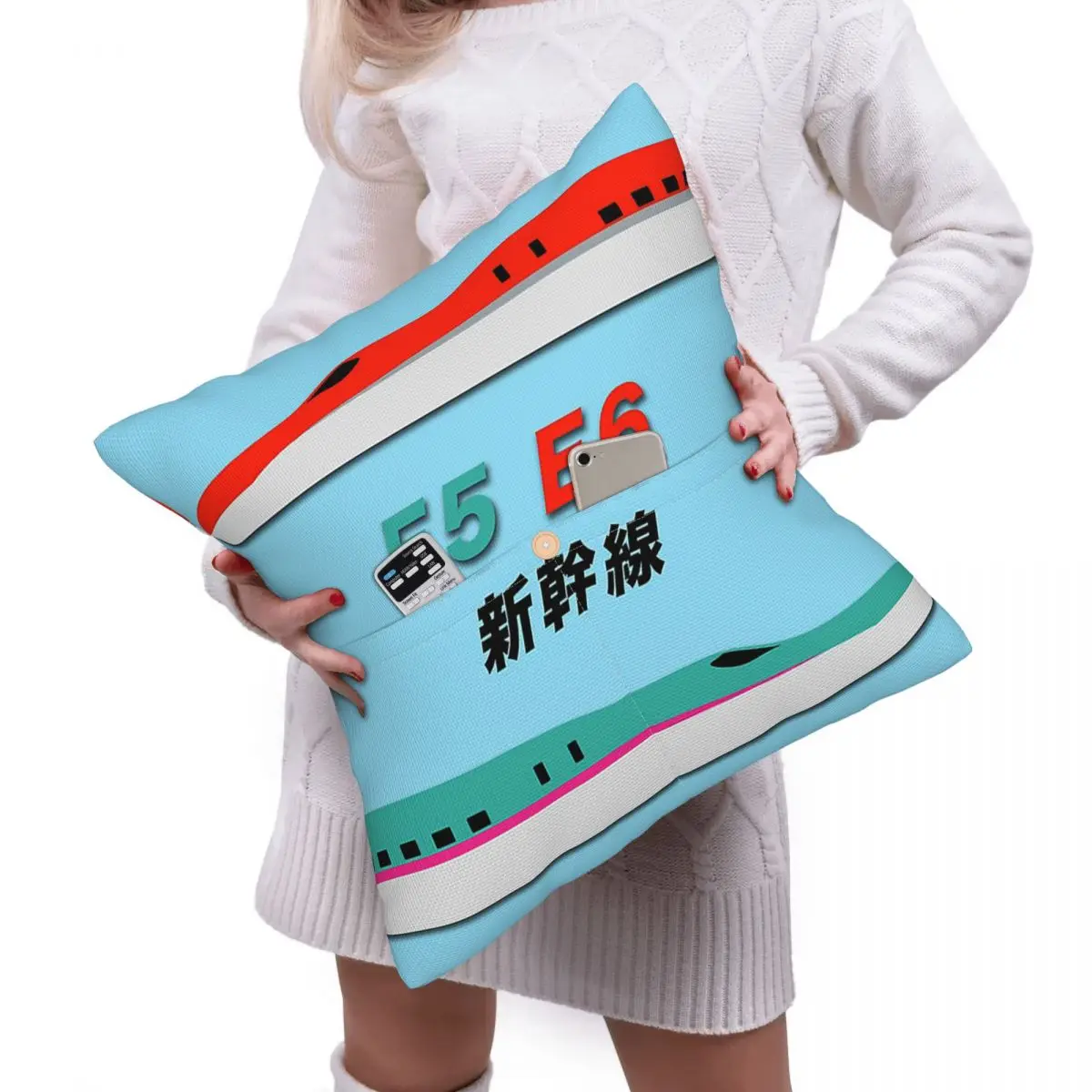 Japanese Shinkansen Bullet Trains Square Linen Pillowcase Cushion Cover Polyester Decor Bedroom Home Comfort Throw Pillow