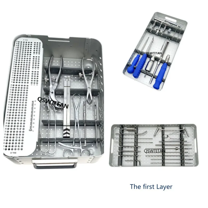 Orthopedic Upper Limb Locking Plate Instrument Kit A0 Fracture Surgical Stainless Steel Instruments