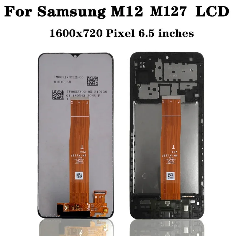 High Quality for Samsung M12 M127 LCD Display Touch Screen Digitizer Full SM-M127FN/DS SM-M127F/DS SM-M127G/DS LCD Frame