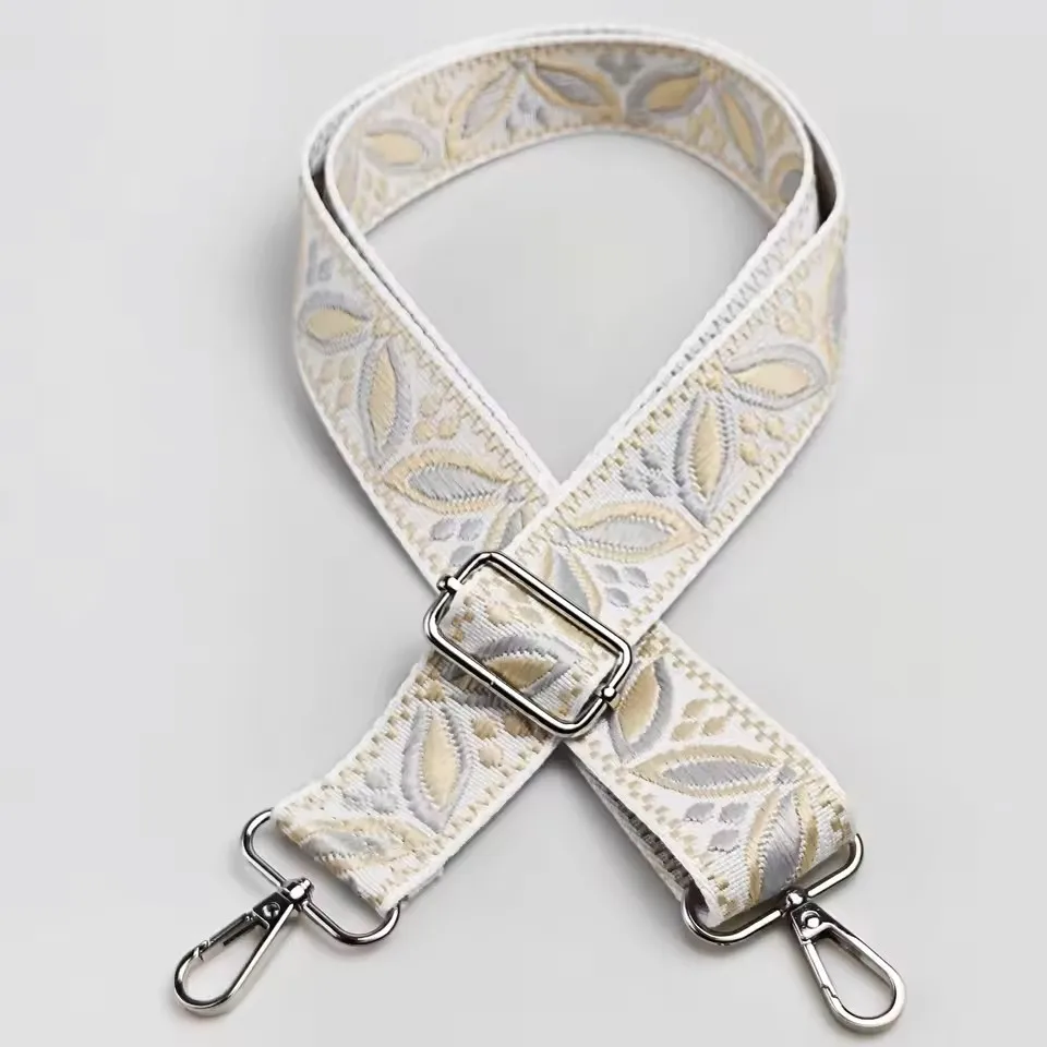 1 Stück 1,50 Zoll breiter, verstellbarer Handtaschenriemen, Ersatz-Umhängegurt, Schultergurt mit Magnolienmuster, Jacquard-Riemen – Detail 11