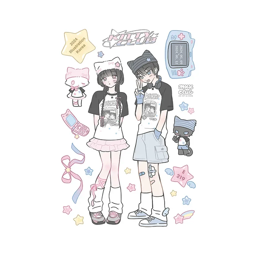 Sweet Cool Girl Stickers Cute Girl Character Guka Hand Account Diy Decoration