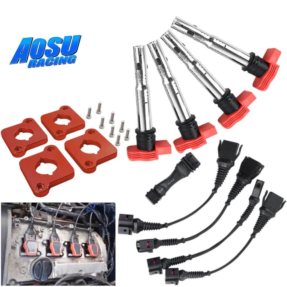 

Wear Parts Coilpack Plates 2.0T Ignition Coil ICM Harness R8 Coil Pack Set For 97-99.5 1.8T B5 A4 Audi (4 to 5 contacts)
