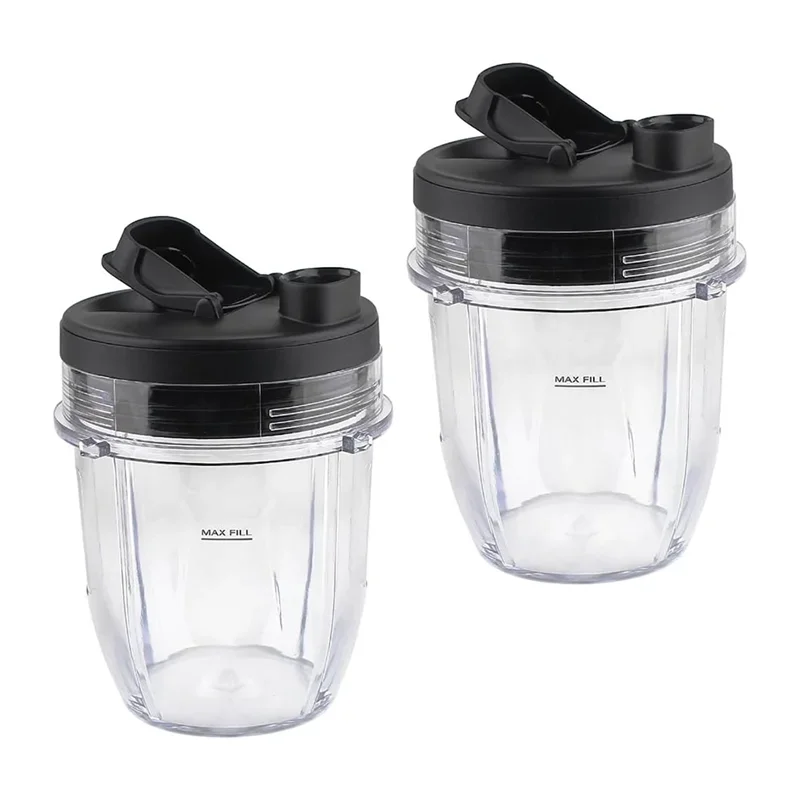Efficient-2 Pack Replacement Parts 12Oz Cup With Lid For Ninja BL450 BL640 BL680 Replacement Juice Container Blender Accessories