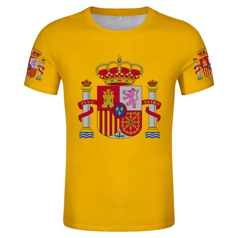 Fashion Spain Flag 3D Print T Shirt for Men and Women Kid Hip Hop Casual Boys Girls Unisex O-Neck Plus Size Casual Tops Clothing