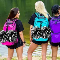 Cheerleading Pompom Holder Cheer Bag Organizer With Snapbutton Durable Hanger For Multiple Poms Cheer Gear Accessory Girls 4