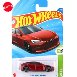 Mattel 오리지널 핫 휠 자동차 1/64 금속 다이캐스트 HW EV 테슬라 모델 S 격자 무늬 시뮬레이션 차량 장난감, 소년 생일 선물