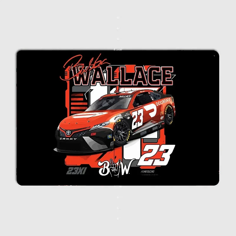 Immagine 3: Bubba Wallace 23 Nascar Racing Car Retro Targa in metallo Poster Bar Insegna Decorazione della stanza da parete interna Decorazioni per la casa vintage