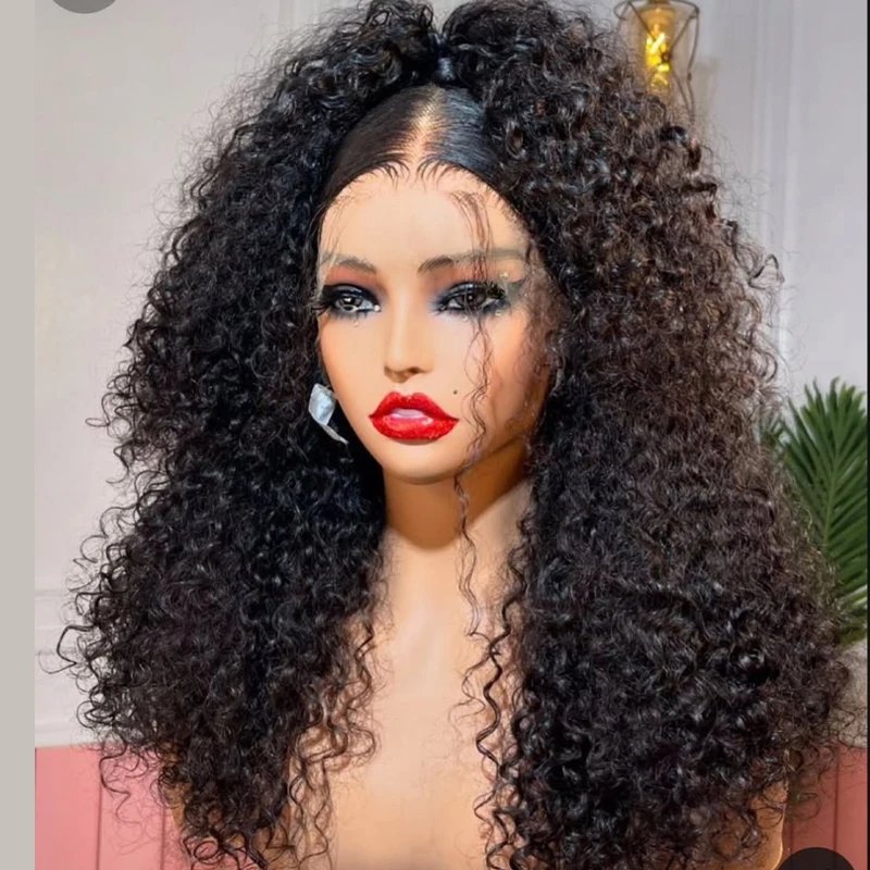 13x4 Lockige Wellen-Lace-Front-Perücken aus Echthaar, 13x6 Tiefe Locken HD Transparente Lace-Frontal-Perücke mit Babyhaar, Natürliche Schwarze Farbe