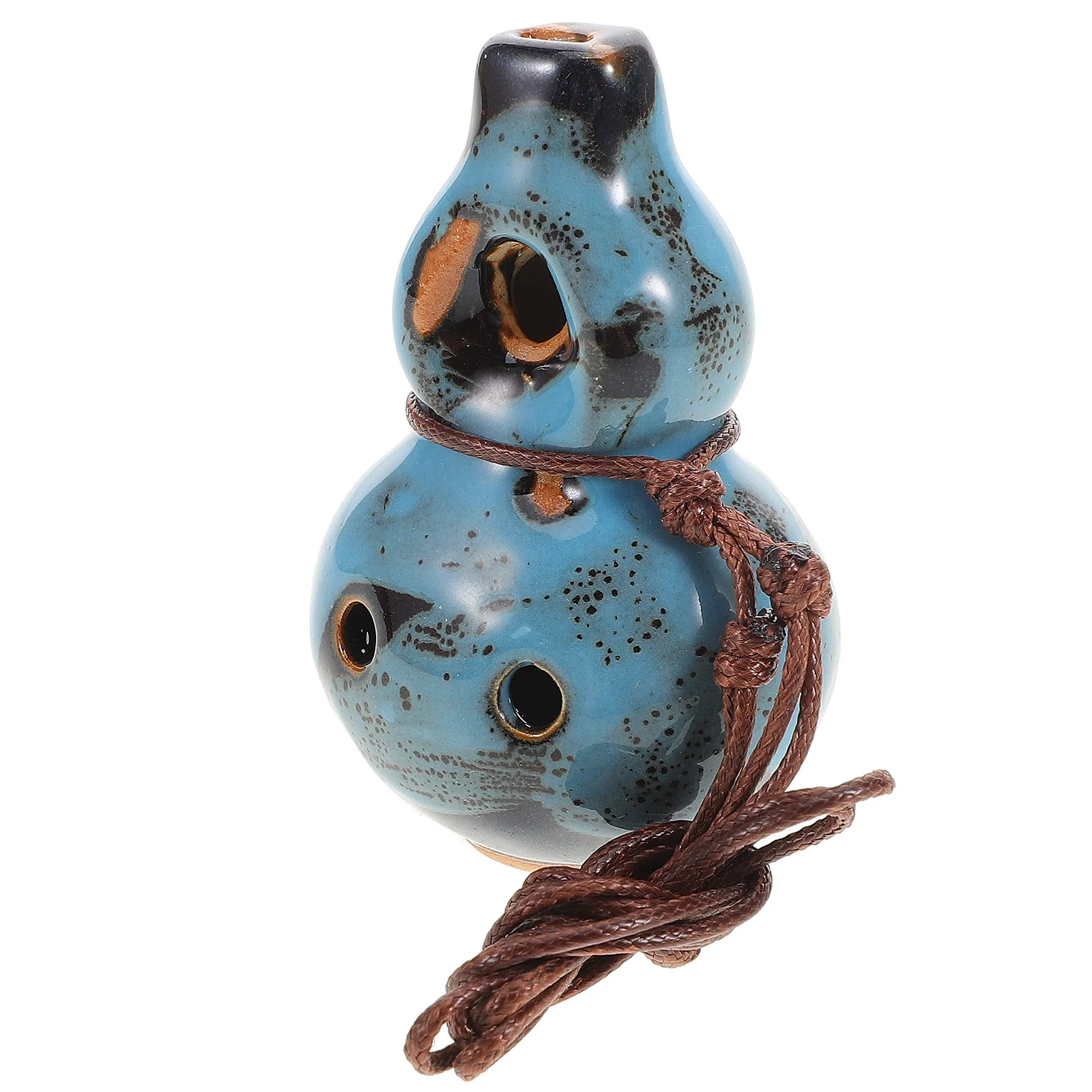 

Alto Ocarina Ceramic Small Gourd 6 Hole Blue Flower Glaze Flute Instrument for Music Education Hiking and Storytelling