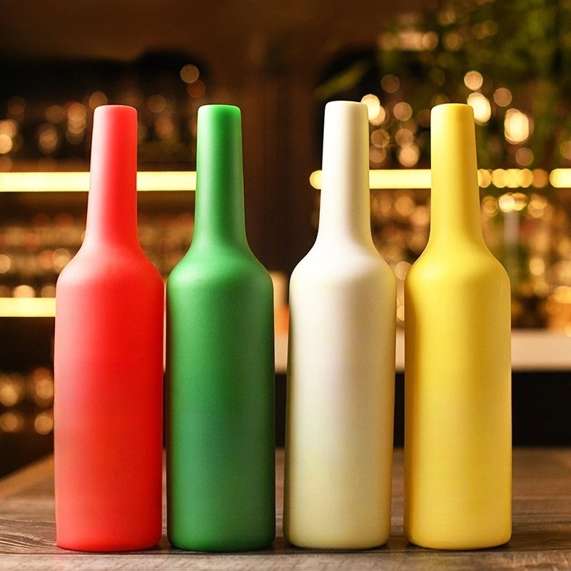 Silicone Flair Bartending Practice Bottle Soft Rubber Throwing Bottle for Bar Training and Performance