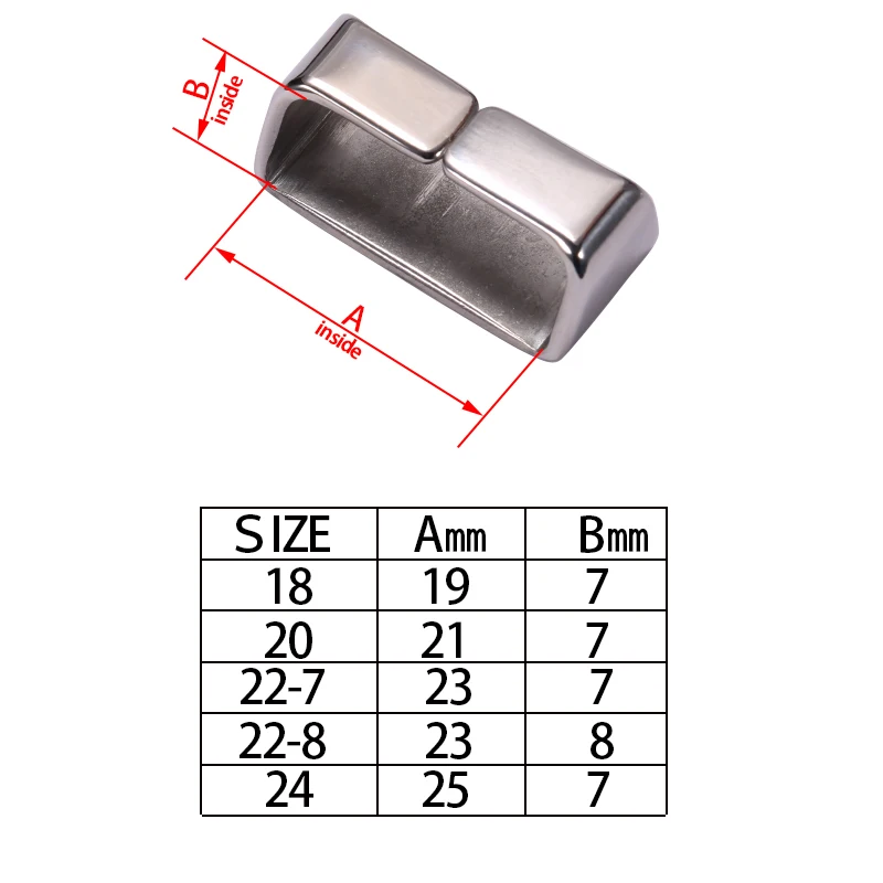 Stainless Steel Keeper Loop Hoop Holder Loop, 18mm 20mm 22mm 24mm Strap Activity Ring Watch Band Strap Accessories Bezel