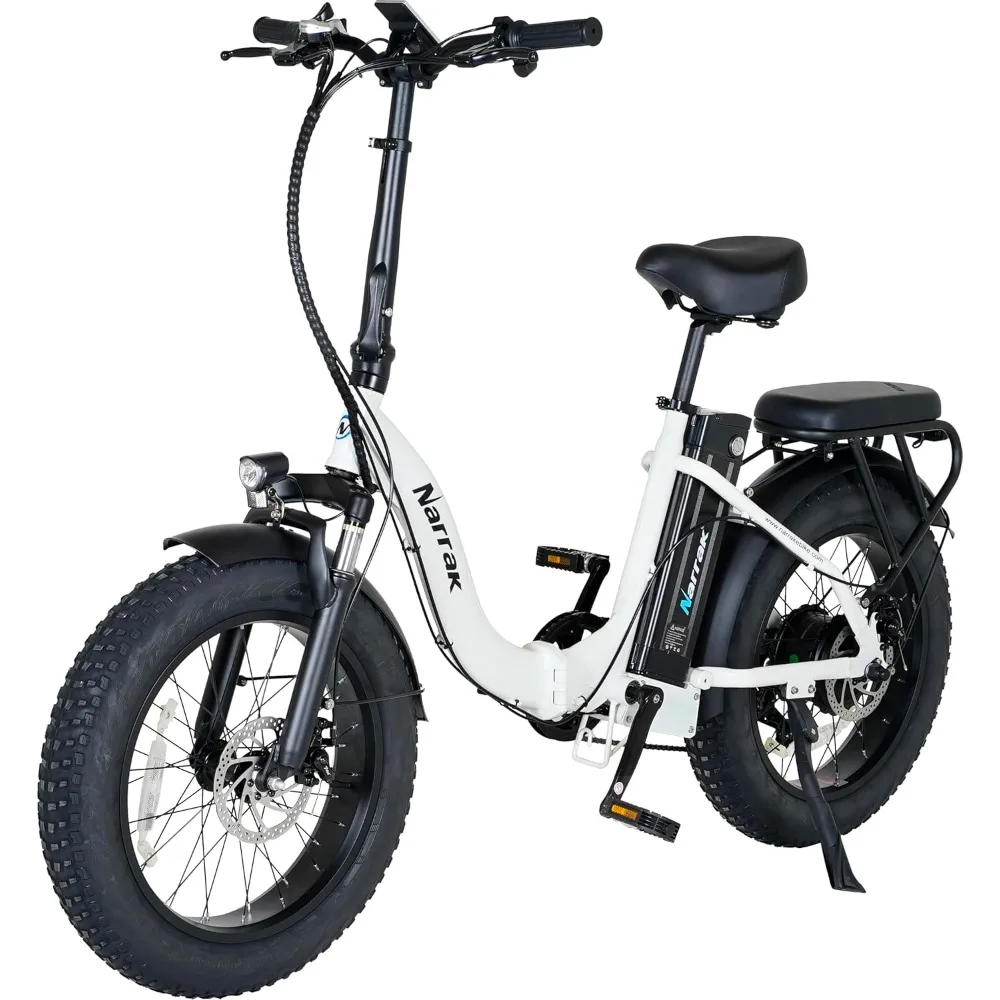 Fat Tire Folding Electric Bike, Brushless Motor,M5 Large LCD Display, Suspension, Step-Over Or Step-Through Frame for Adult