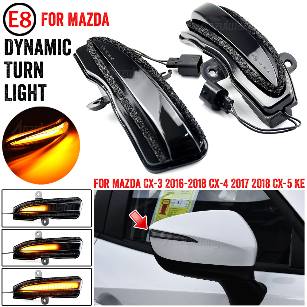 

2pcs For Mazda CX-3 CX3 CX-4 CX4 CX-5 CX5 KE 2016 Dynamic Turn Signal LED Rearview Mirror Indicator Blinker Repeater Light