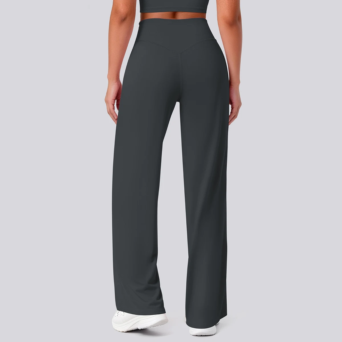 Rooftrellen Damen-Sporthose, Schlaghose, Hochgeschnittene, Lose Weite Hose, Einfarbig, Dünne Fitness-Sporthose für Frauen – Detail 33