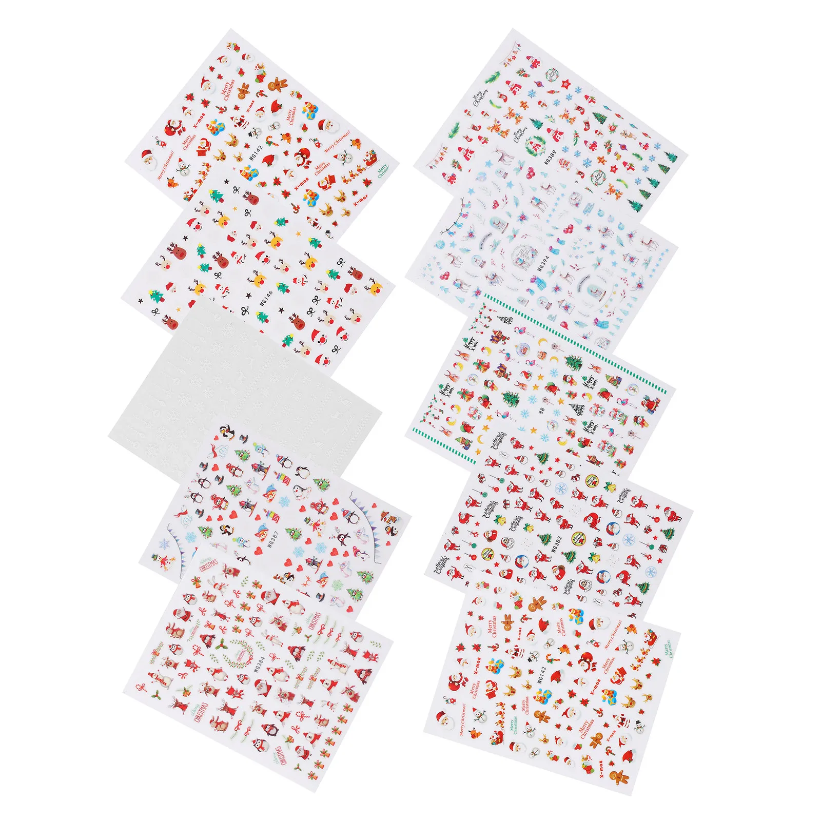 

10 шт. наклеек для ногтей, рождественские наклейки для маникюра, зимние узоры, подарки, безопасный материал, простые в использовании аксессуары для нейл-арта