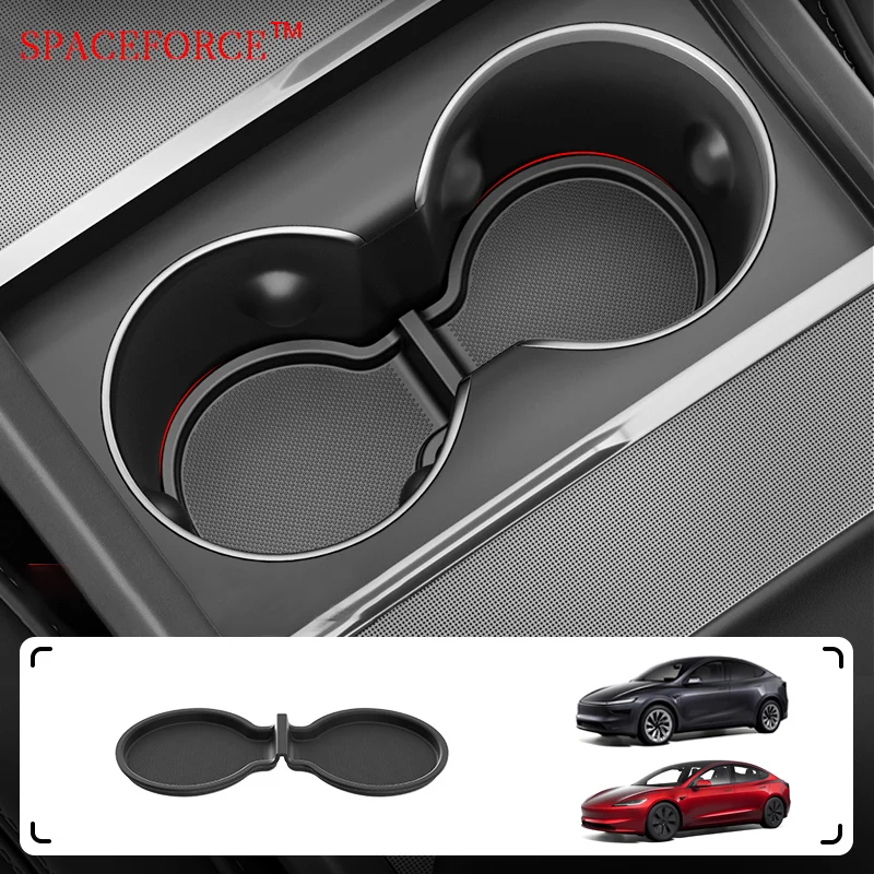 

For Tesla Model Y Juniper Center Console Round Cup Pad Non-slip Water Cup Pad Model 3 Highland Anti-skid Bottle Holder Coaster
