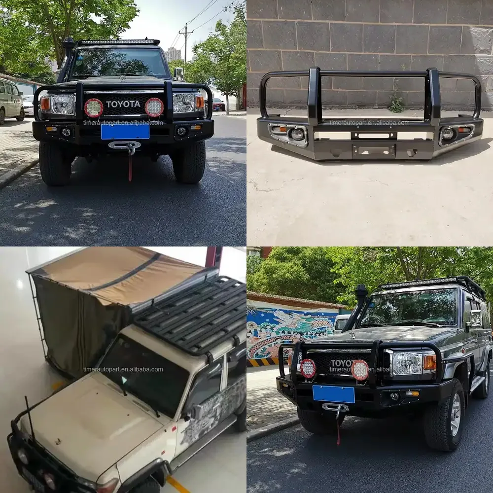 

4x4 Offroad Heavy Duty Metal SUV Steel Bull Bar Protection Winch Bumper Mount Front Bumper for Land Cruiser LC76