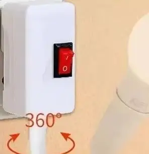 

E27 Socket Bulb Holder with Switch EU Plug LED Table Lamp Direct Plug in Swivel Head Stainless Steel Hose Steering Lever