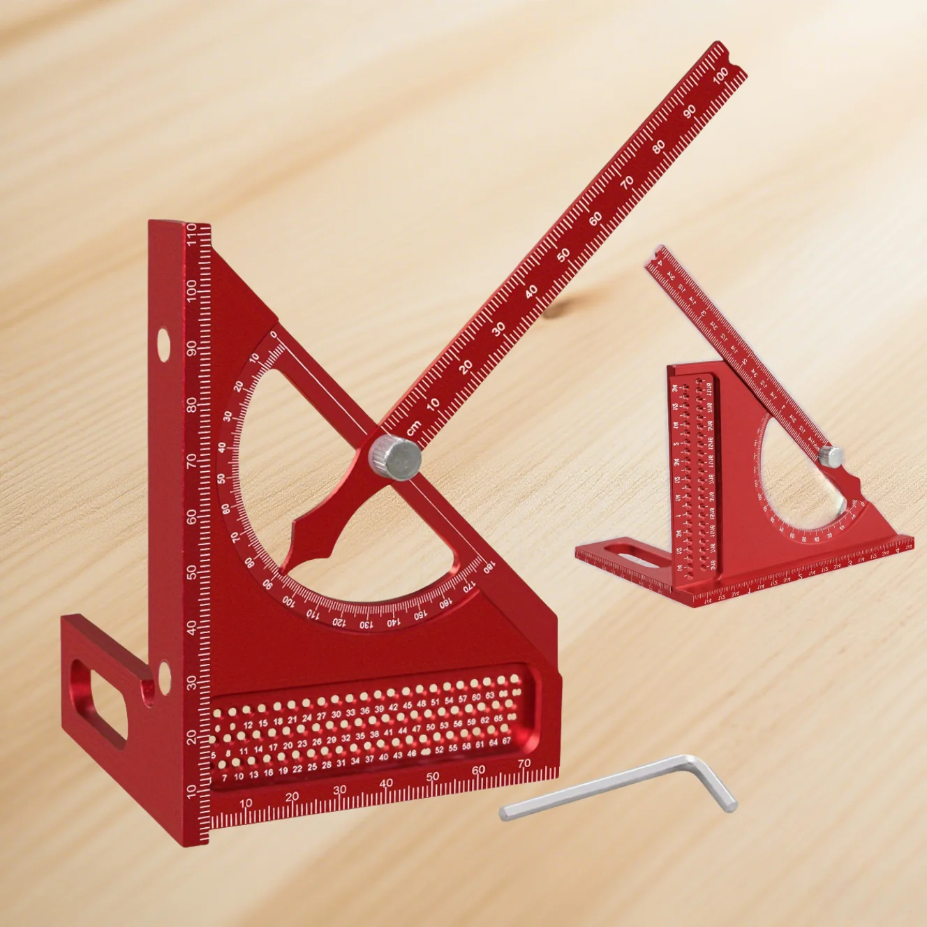 

Innovate 180 Degree 3D Adjustable Square Protractor - Half-Circle Woodworking Aluminum Triangle Ruler for Carpentry DIY Project