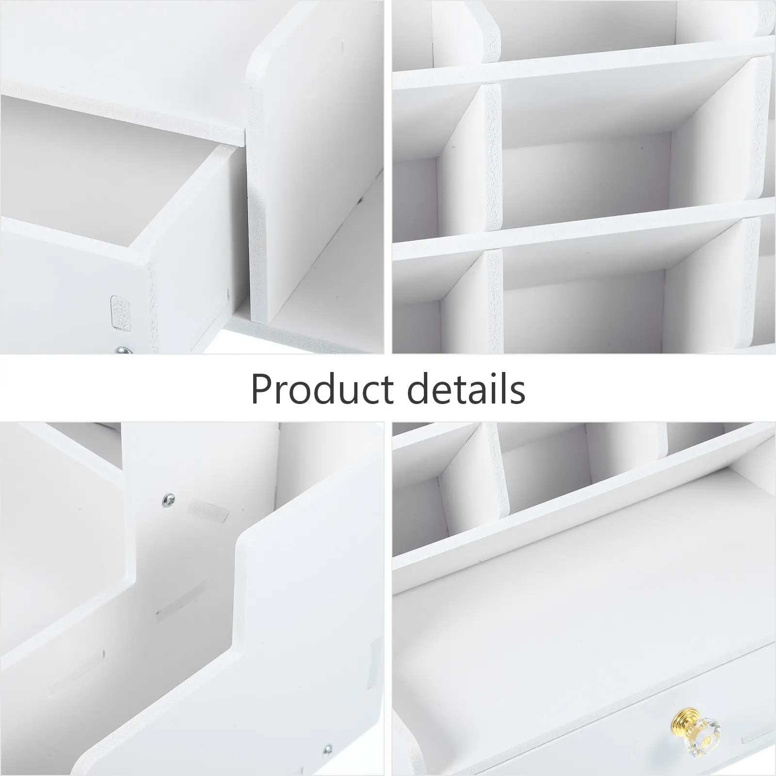 Sturdy PP Desktop Organizer with Smooth Edges Desk Pen Holder Stationery Storage Box Multi-Compartment Office Desk Organizer