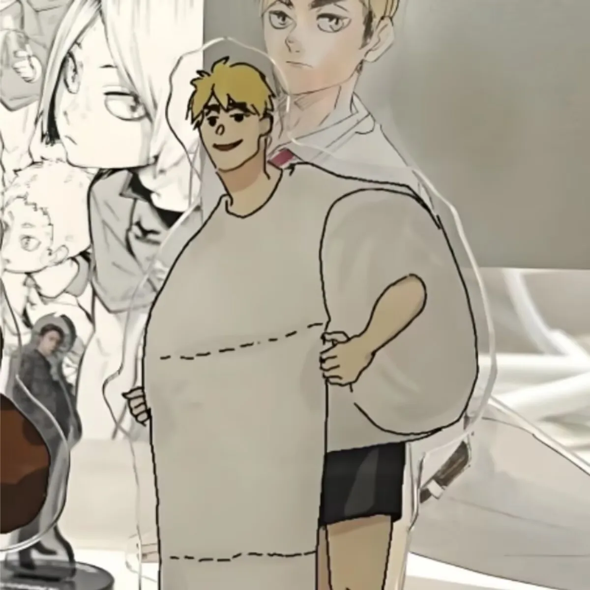 自作の「ハイキュー!!」と同じスタイル。 アクリル製スタンドサイン、卓上装飾、抽象的な手作り、安価な装飾