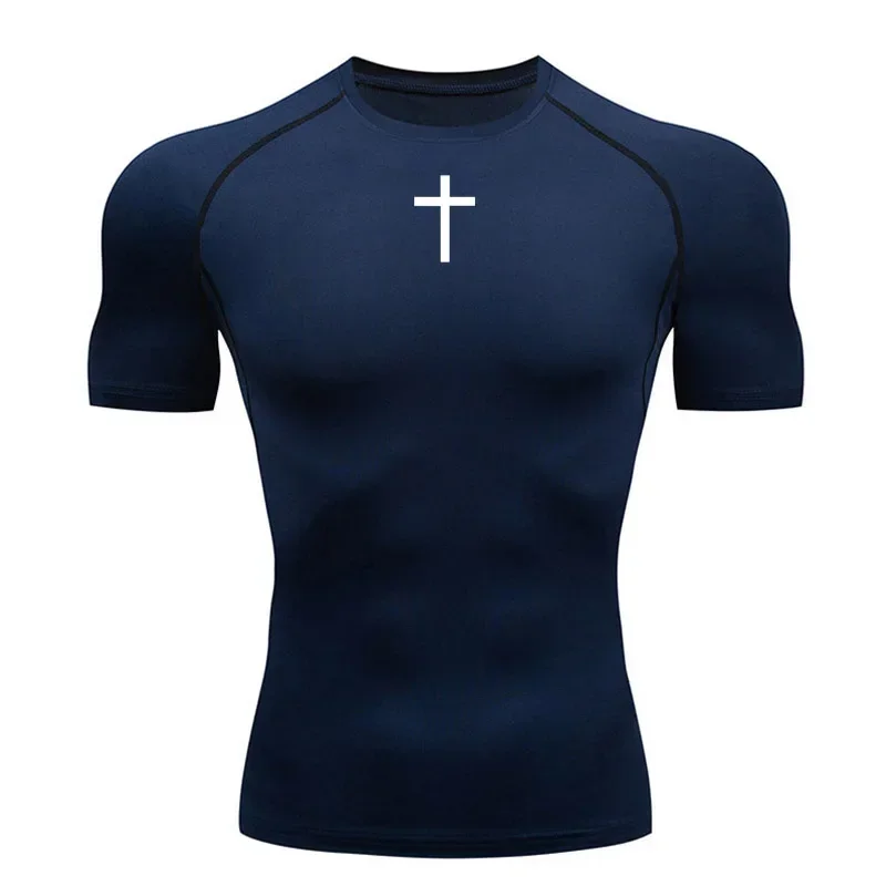 Compression Shirt Men Sports Running T-Shirt Short Sleeve Shirt Bodybuilding Clothing Top Quick Drying Gym Workout Sportswear