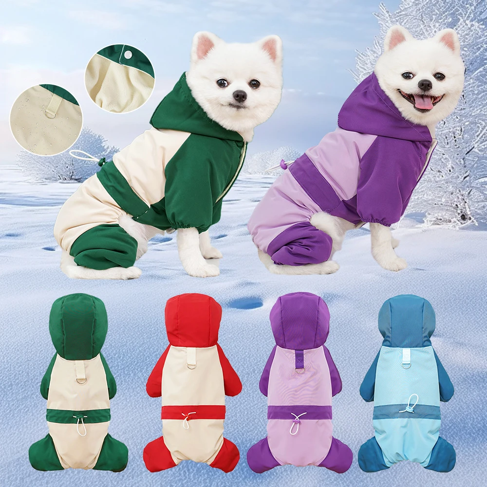 

Waterproof Pet Jacket Coat Cat Puppy Hooded Clothes Winter Keep Warm Dog Jumpsuits Outdoor Ski Outfit For Small Medium Dogs