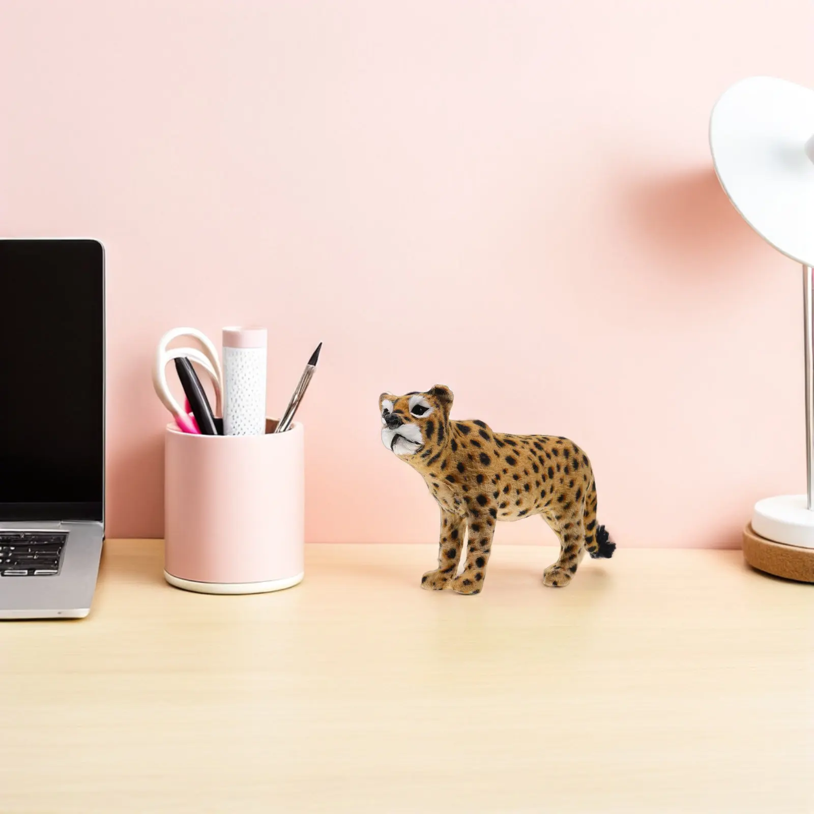 Realistic Leopard Simulation Wildlife Animal Sculpture Desktop Office Bookshelf Decor Small Plastic Leopard Action Figure